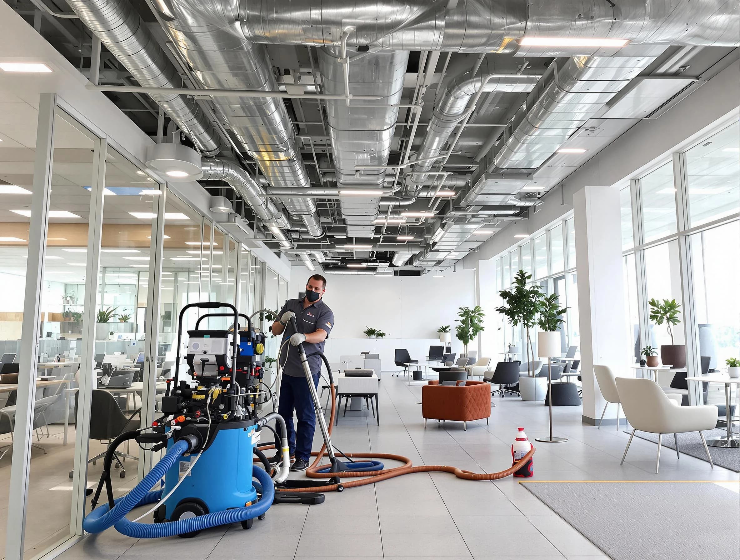 White Oak Air Duct Cleaning team conducting comprehensive commercial duct cleaning at a business location in White Oak