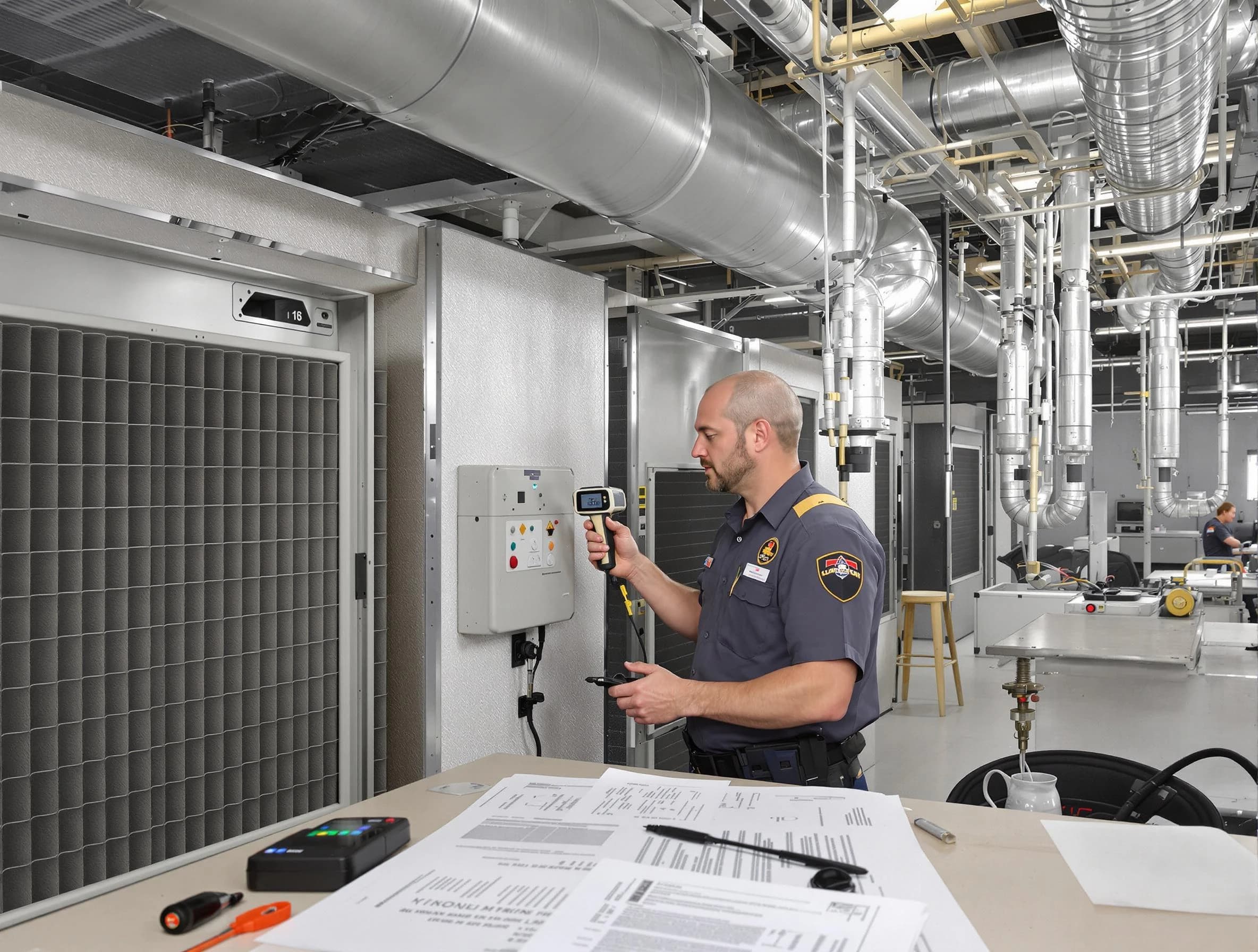 Professional filter system inspection by White Oak Air Duct Cleaning in White Oak