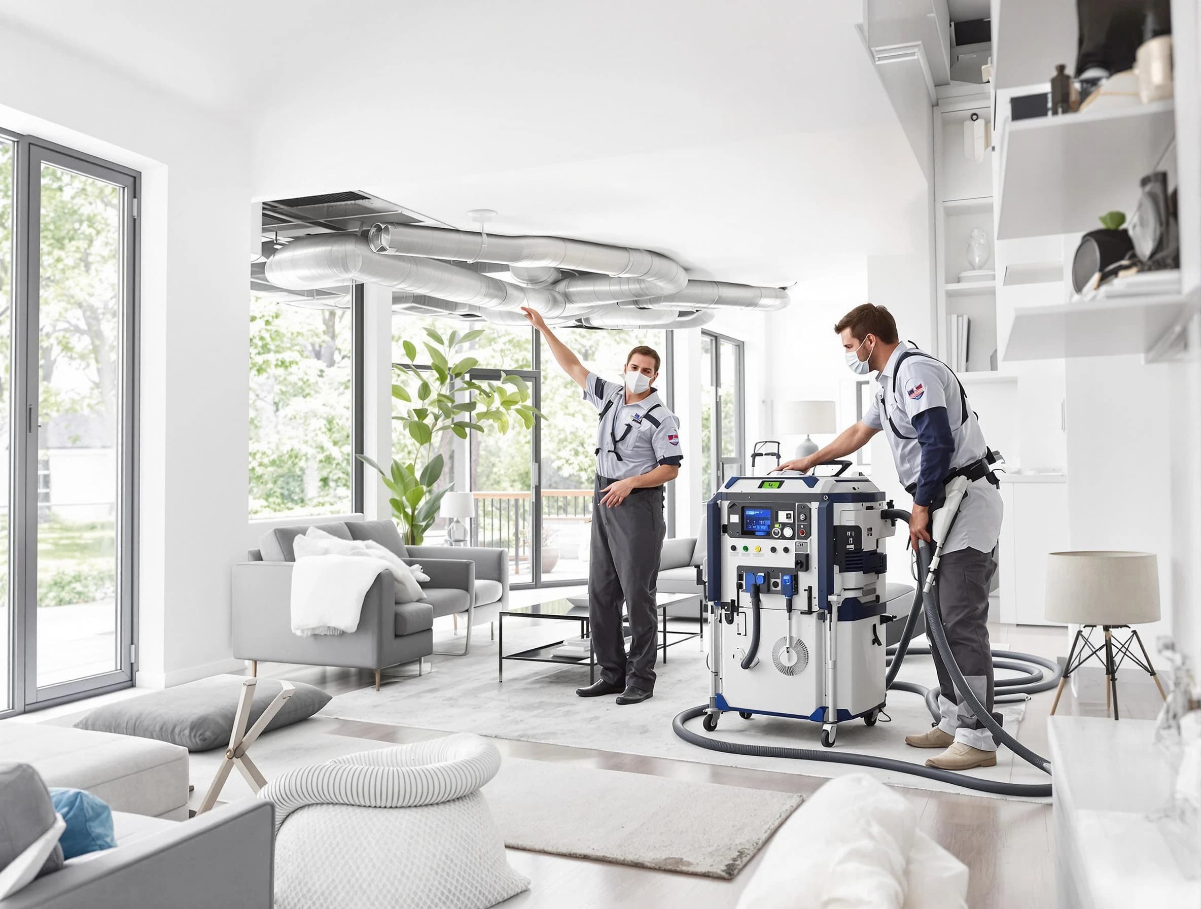 White Oak Air Duct Cleaning professional conducting pure air duct cleaning with state-of-the-art equipment in White Oak