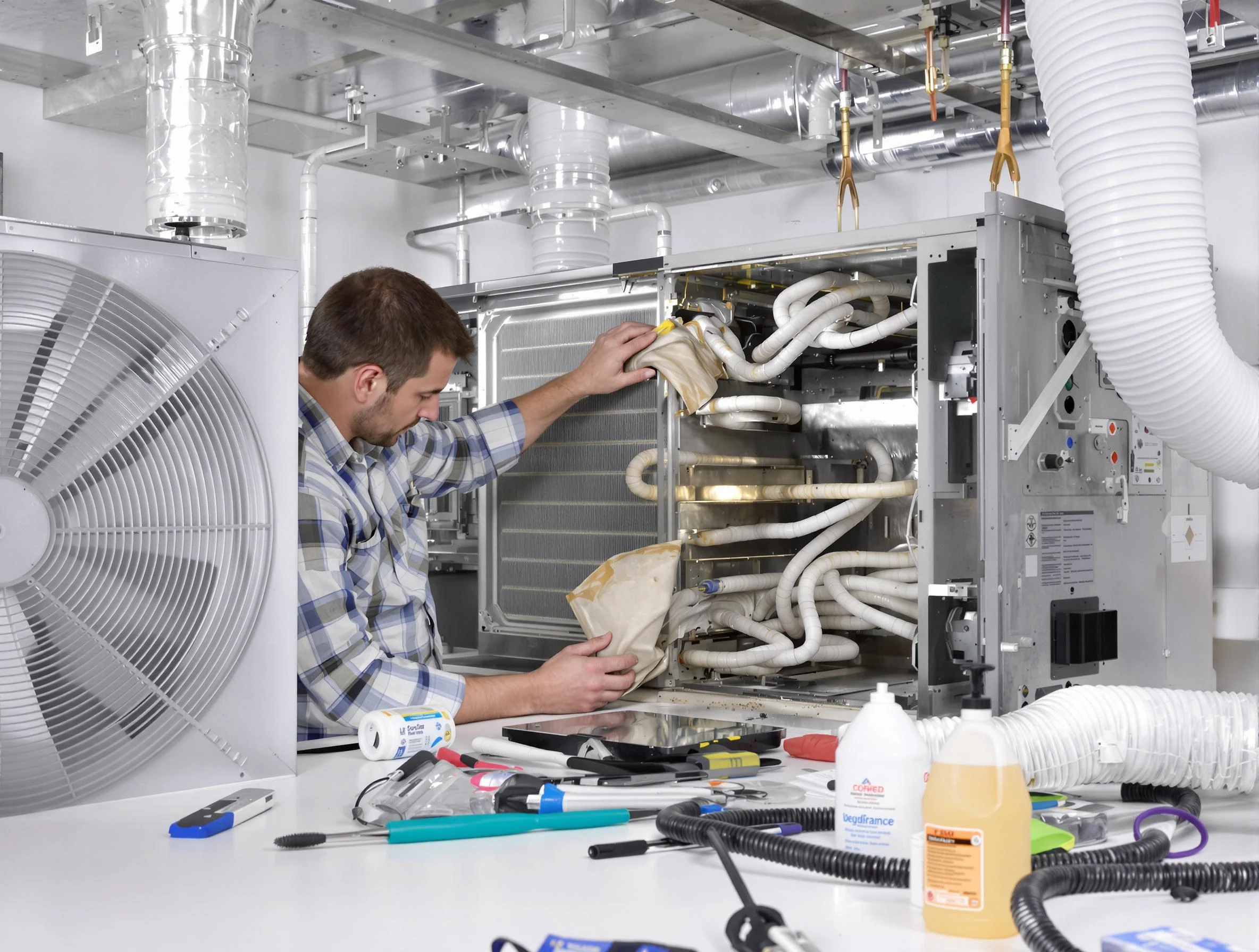 White Oak Air Duct Cleaning specialist performing precision AC coil cleaning in White Oak