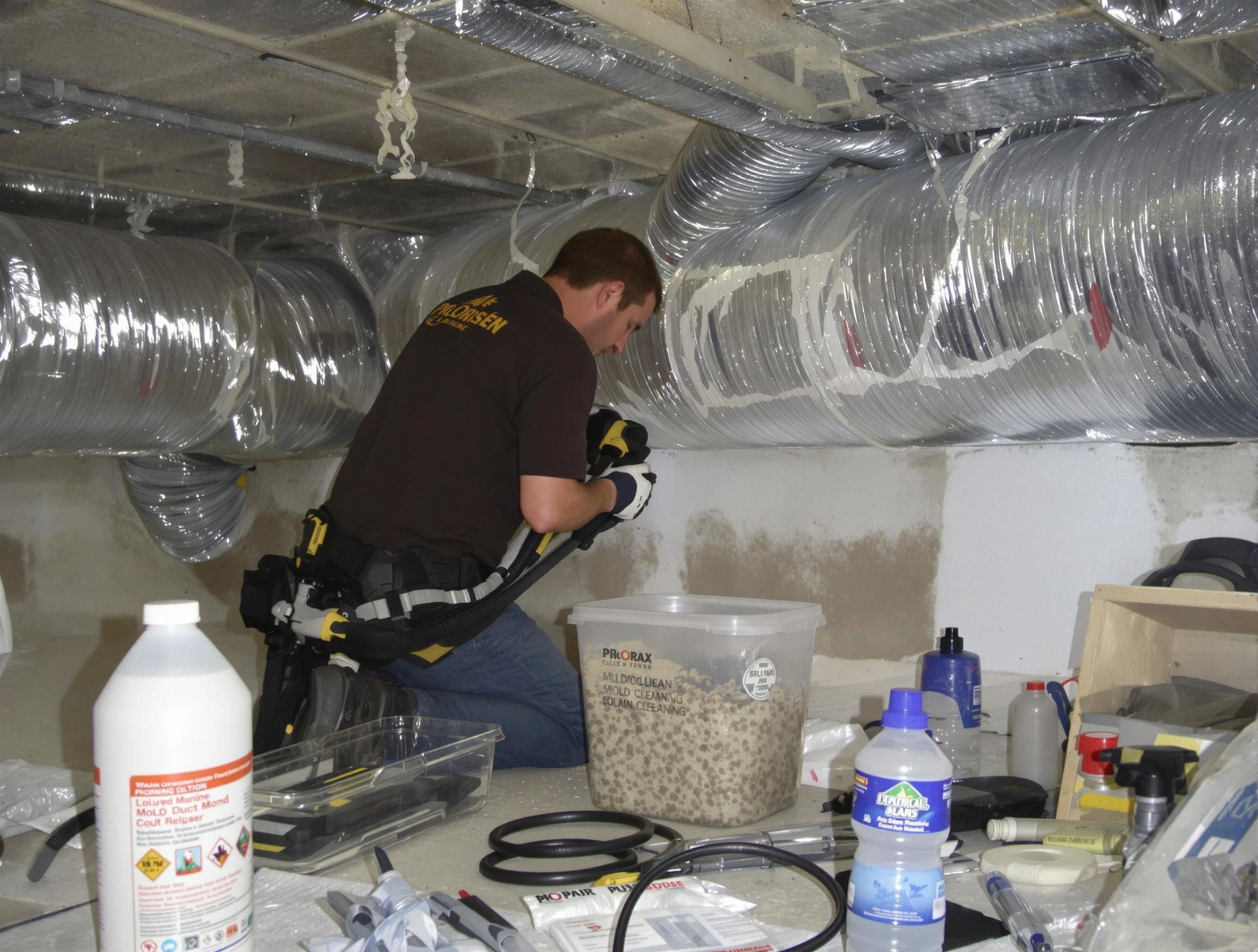 White Oak Air Duct Cleaning specialist performing professional mold removal from air ducts in White Oak